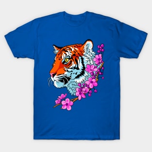 Tiger flowers Tattoo T-Shirt